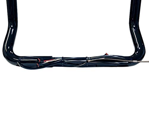 Dominator Industries 1 1/4" Pre-Wired 12" Meathook Bar Ape Hangers Handlebars For 2014-2023 Harley-Davidson Bagger Touring Electra & Street Glide (Gloss Black) Heated Grip Option #TOP4