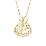 WIPWEKARAT New 2026 Melody Shell Necklace Romantic Delicate Mermaid Series Openable Metal Gold Color Pendant Her Woman Year's Gift Decoration Jewelry Luxury Accessories Trendy Best For