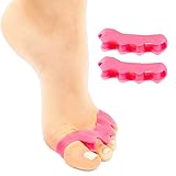 Toe Separators By Pedicura – Gel Toe Stretcher For Bunions & Overlapping Toes – Toe Straightener With Anti-Inflammatory Essential Oils For Pain Relief – Ergonomic Design For Sports Activities (Pink)