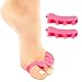 Toe Separators By Pedicura - Gel Toe Stretcher For Bunions & Overlapping Toes - Toe Straightener With Anti-Inflammatory Essential Oils For Pain Relief - Ergonomic Design For Sports Activities (Pink)