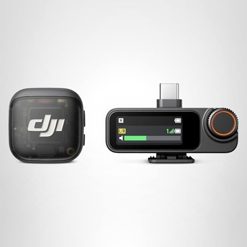 DJI Mic 3 (1 TX + 1 RX), Microphone Cravate sans Fil pour iPhone/caméra/Android, ultraléger, durée de Fonctionnement prolongée et Charge Rapide, Transmission de 400 m