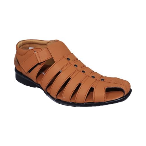 RAGE GAZE Synthetic Leather Tan Mens Sandals (5) (B0D115NNTS) Amazon Price History, Amazon Price Tracker