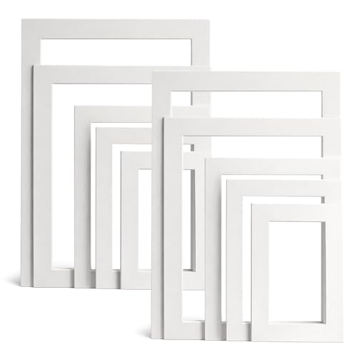 10 Pack Picture Mats for Frames Picture Frame Mats Core Bevel Cut Mat Board Show Kit for 6 7 8 10 11.6 Inch Pictures Artwork and Home Decor