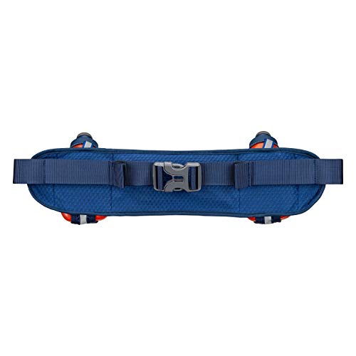 Nspire Dual Bottle Hydration Belt - Adjustable Running Hiking Walking Belt - Includes 2 Bottles – Storage Pocket For Iphone, Samsung, Keys, Snacks Etc., True Navy / Tigerlily #TOP4