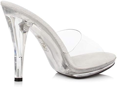 Ellie Shoes Women's 421-Vanity Stage Heels - Peep-Toe 4.5 Inch Mule, Clear, Size 10 | Image 2
