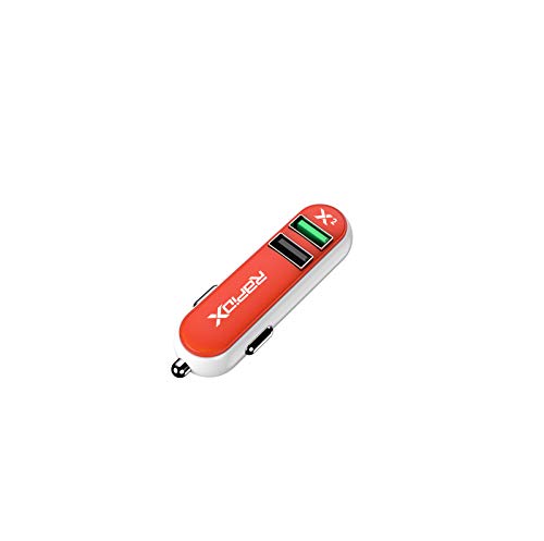 RapidX RXX2QCTAN X2 2 Port Car Charger with Quick Charge Tangerine