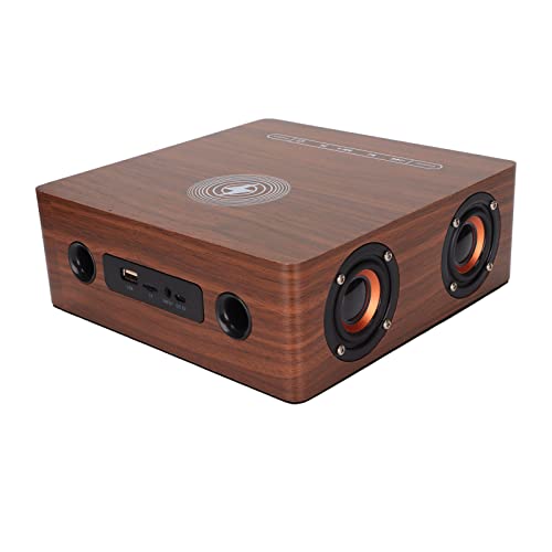 Digitale wekker Draadloze luidspreker, 6 Bluetooth 4.2 100Hz-18KHz Touch Button Control Wekker Bluetooth-luidspreker voor kantoor voor slaapkamer) Bruine houtnerf (exportversie) - Image 6
