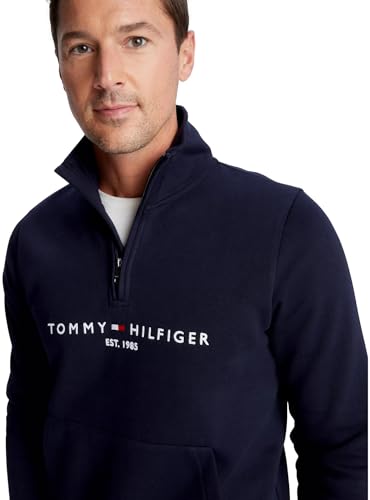Tommy Hilfiger mens Adaptive Quarter Zip Sweatshirt With Extended Zipper Pull3