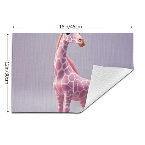Set de table lavable PVC tissé pour cuisine et salle à manger, lot de 6 tapis de table rose