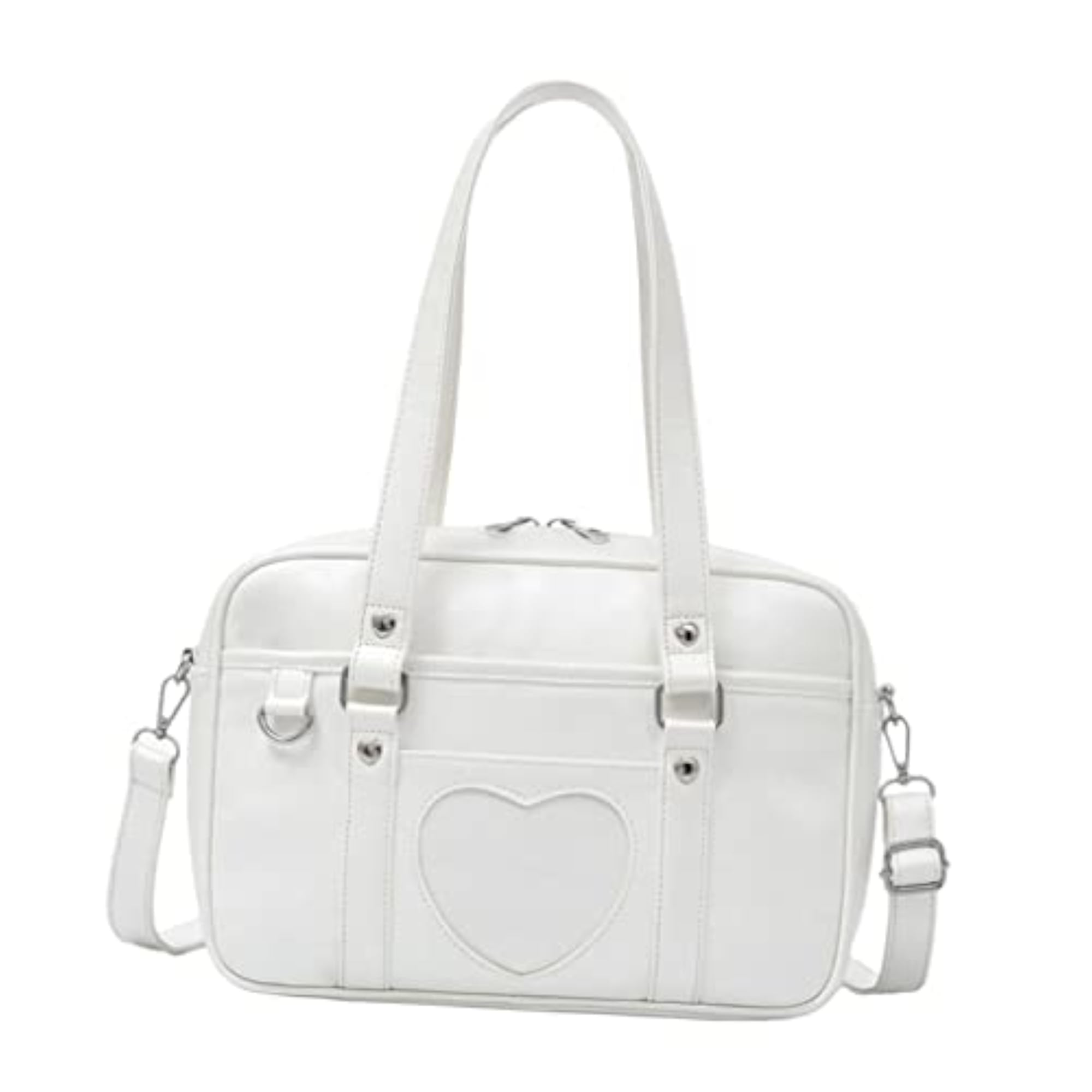 Japanese Student JK Uniform Bag, Large White PU Leather