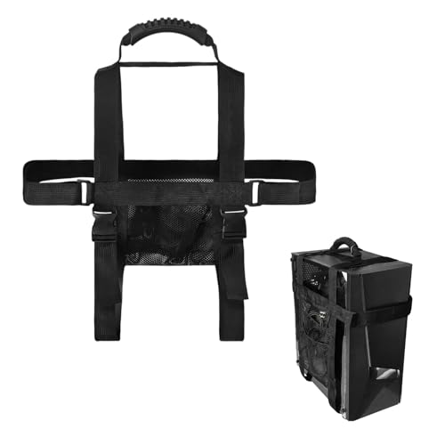 Soporte para torre de CPU con correa ajustable, asa y bolsillos, para transporte de PC de escritorio miniatura 1