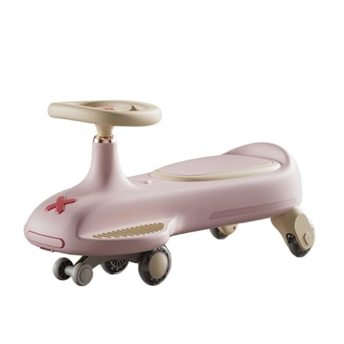 KLJUddGY Coche oscilante Premium, Bicicleta de Equilibrio Musical con Pedales, Coche de Movimiento, Ruedas silenciosas, Patinete antivuelco for niños, Coche de Empuje(Rose)