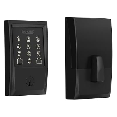 Schlage Encode Smart WiFi Deadbolt Lock for Front Door - Keyless Entry with App or Touchscreen - Works with Alexa, Hey Google, & Airbnb - Create Codes for Guests - Matte Black