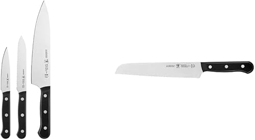 HENCKELS Solution Razor-Sharp - Juego de 3 cuchillos de inicio y solución para maquinilla de afeitar afilada de 8 pulgadas, cuchillo para pasteles,