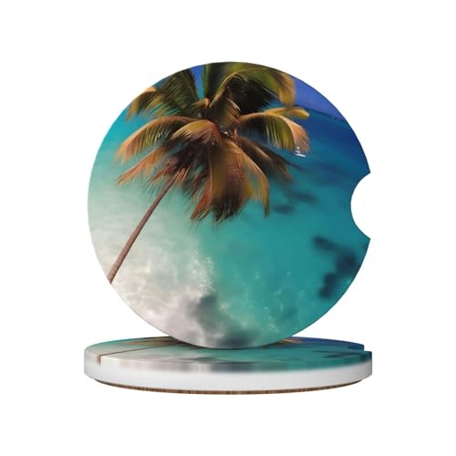 Posavasos de cerámica con imagen de las Islas del Caribe, 2 unidades, tapetes absorbentes para tazas, accesorios para automóvil