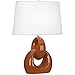 Robert Abbey CM981 Fusion - One Light Table Lamp, Cinnamon Glaze/Polished Nickel Finish with Oval Oyster Linen Shade