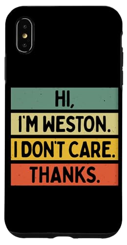 Hi I'm Weston I Don't Care Thanks �ʔ�����������p �X�}�z�P�[�X iPhone XS Max �p