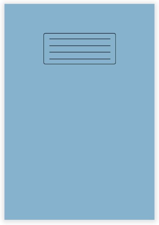 indigo® A4 School Exercise Books Lined and Margin 8mm Ruled Notebook (Pack of 2, Blue)