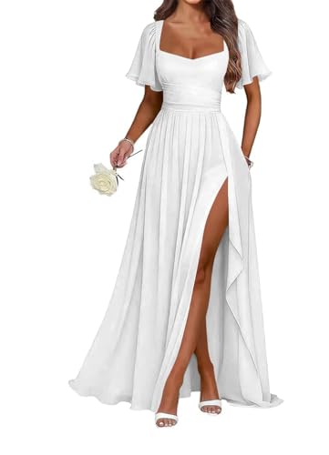 Robe de soirée en mousseline fendue pour silhouette élancée et confortable