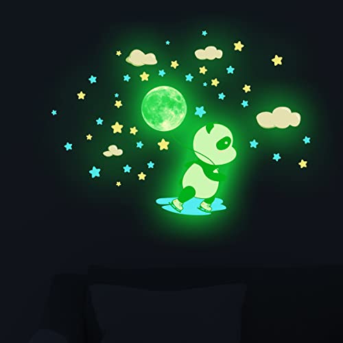 Vinilos decorativos luminosos de panda para pared, 38 piezas miniatura 5