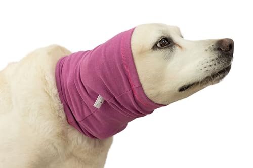 Image of Dog Head Cover Keep Calm Comfort Anti Anxiety Relief Protection Dog Ear Wrap for Noise Cancelling Rose L