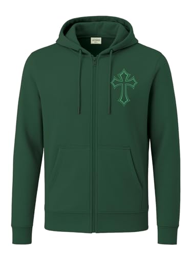 Image of ADRO Men's Regular Fit Zip-Up Hoodie for man | 320 GSM Cotton Poly Fleece Zipper Sweatshirt with Soft Fabric & Printed Hoodies