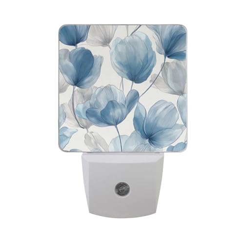 Lámpara de noche led azul tulipán con sensor automático miniatura 7