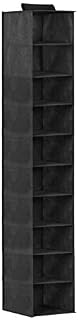 Home Flair Wardrobe Storage Solutions 5 or 10 Shelf Hanging Wardrobe Storage Organiser (Black - 10 Tier)