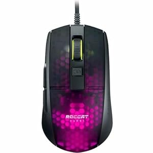 Roccat Burst Pro – Extrem leichte Optical Pro Gaming Maus (hohe Präzision, Optischer Owl-Eye Sensor (100 bis 16.000 Dpi), RGB AIMO LED Beleuchtung, 68g leicht, Designt in Deutschland), schwarz