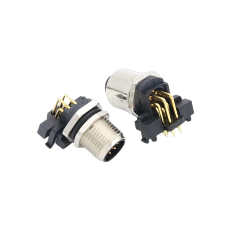 Gniazdo wtykowe lotnicze M12 3/4/5/8/wygięte gniazdo łokciowe płyta spawalnicza płytka PCB płyta wtykowa czujnika 90 stopni IDGTTLDF (gięcie-8p żeńskie, 5 szt.)