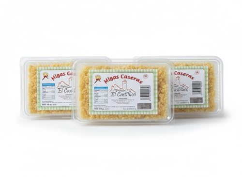 Migas El Castillico – Plato tradicional andaluz precocinado | Elaboradas en Lubrín (Almería) | Envío refrigerado – 500 g / 1 kg / Pack 3×500 g / Pack 3×1 kg (Pack 3 × 500 g)