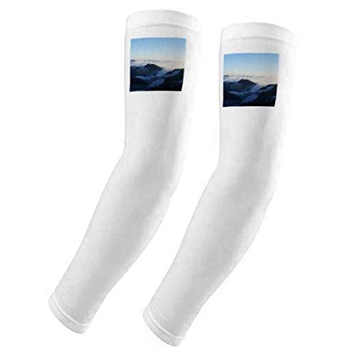 Housse de protection UV bras contre les brûlures solaires motif brume et paysage de montagne