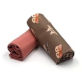 Stoffpaket 0,5m Jersey + 0,5m Bündchenstoff zum Nähen von Kinderkleidung Kinderstoff Jerseystoff (Schmetterlinge + Mauve (Set51))