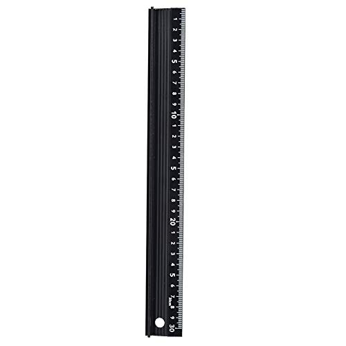 Yctze L Type Cutting Ruler Aluminum Alloy Metal Ruler 30cm for Cutting Architectural Scale Rulers Metric Metal Straight Edge with Raised Grip for Length Measurement and Crafting (30cm)