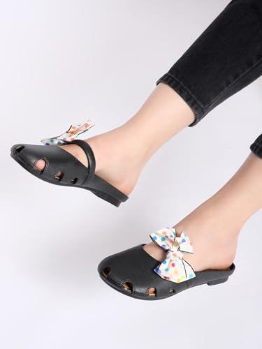 Image of CASSIEY Fashion Slippers For Women slipper Printed Bow design Slip on Flat Sandals