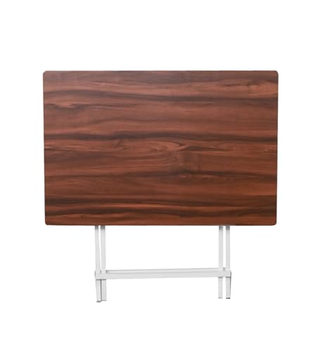 Image of Faburaa Compact Foldable 2 Seater Dining Table | Strong CRC Steel Frame | Easy Fold & Store Design | 30x18 Inch | Light Brown