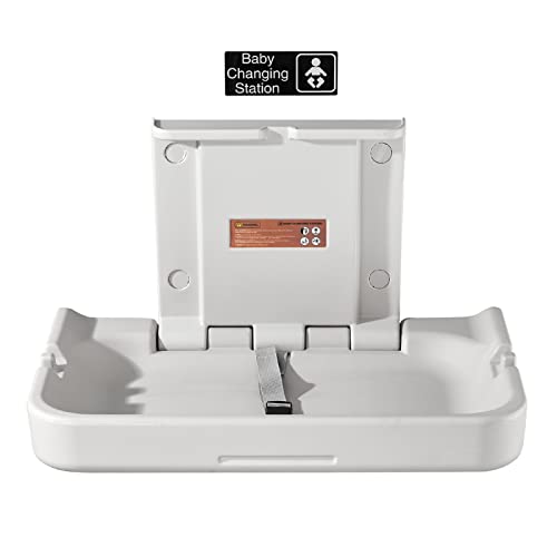 Baby Changing Staion Wall Mounted Commercial Diaper Changing Table Restaurant Corner Changing Nursery Wall Daycare Changer Station Horizontal Bathroom Realunisence