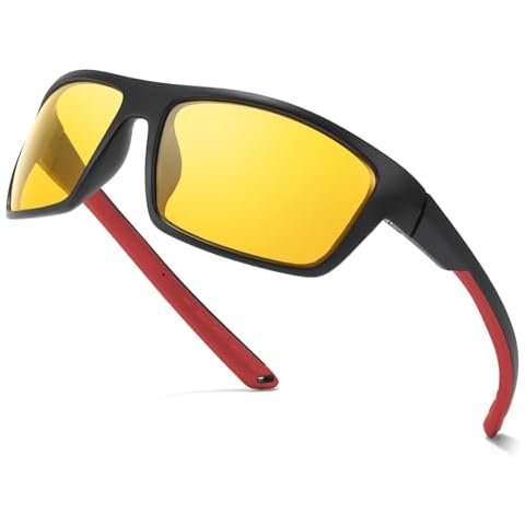 TJUTR Night Vision Glasses for Men Women, Reduce Glare Eyewear for Driving, Polarized Yellow Lens at Nighttime Cover