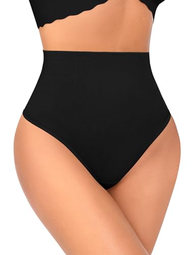 Image of Sarin Mathews Tummy Control Thong Shapewear for Women High Waisted Cotton Body Shaper Panties Underwears