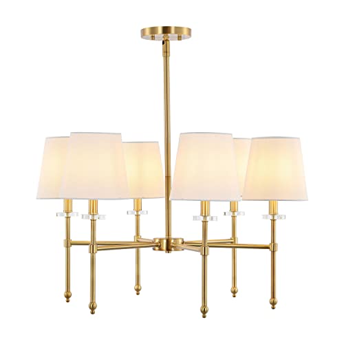 JONATHAN Y 27' Brass Gold 6-Light Iron Chandelier...