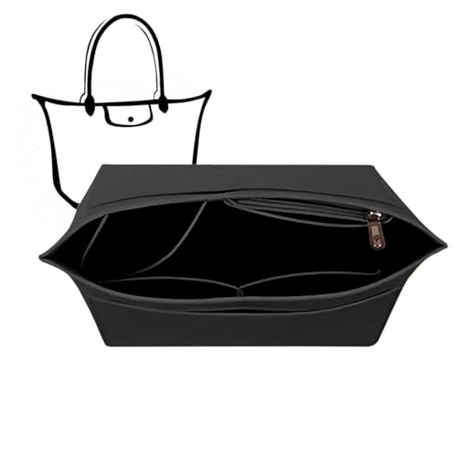 Charinor Premium Taschen Organizer für Longchamp, Taschenorganizer L aus Filz(SchwarzL) Charinor Premium Taschen Organizer für Longchamp, Taschenorganizer L aus Filz(SchwarzL)