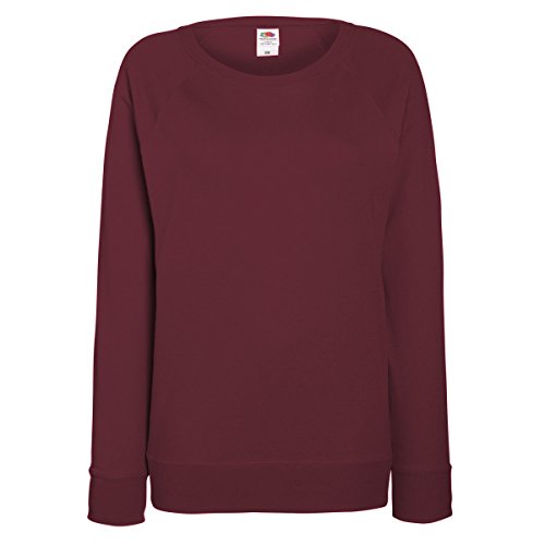 Fruit of the Loom Damen Sweatshirt Lightweight Raglan Sweat Lady-Fit 62-146-0 Burgundy L