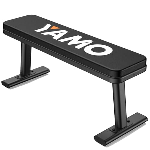 YAMO PW100 Panca Pesi | Portata 660kg | Panca Piana con Cuscino Ergonomico Spesso | Nero | Attrezzi...