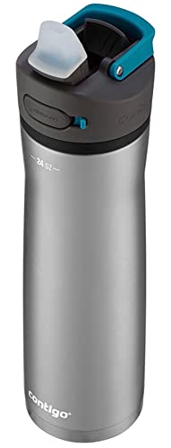 Image of Contigo Ashland Chill 2.0, 24oz., Stainless Steel Water Bottle with AUTOSPOUT Lid, Steel /Juniper