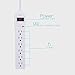 KMC 6-Outlet Surge Protector Power Strip 2-Pack, Overload Protection, 4-Foot Cord, 900 Joule - White