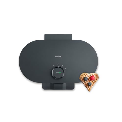 SEVERIN Duo-Waffeleisen Black Line, Doppelwaffeleisen für Herzwaffeln, PFAS-freie Beschichtung, mit Kontrollleuchte, praktische Kabelaufwicklung, 1.200 Watt, schwarz-matt, WA 2119 SEVERIN Duo-Waffeleisen Black Line, Doppelwaffeleisen für Herzwaffeln, PFAS-freie Beschichtung, mit Kontrollleuchte, praktische Kabelaufwicklung, 1.200 Watt, schwarz-matt, WA 2119