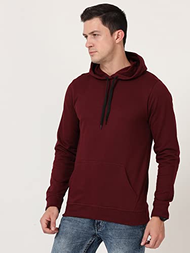Image of Ideation Men's Cotton Hooded Neck Solid Full Sleeve Hoodies with Kangaroo Pocket