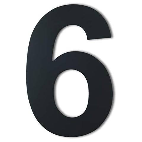 Large Brushed Modern House Number -8 Inch 203mm Height Black, Made of Solid 304 Stainless Steel, Floating Appearance and Easy to Install (Number 6 Six) Cover