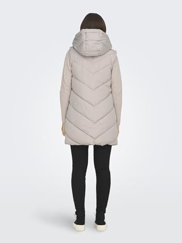 JDY Femme Skylar Padded Hood Waistcoat Otw Noos Gilet, Beige, L EU