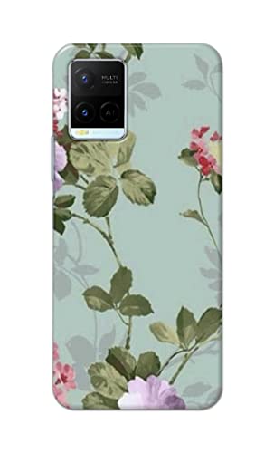 Image of Printed Hard Back Cover Case for Vivo Y21 | Y21T | Y21s | Y21e | Y21A | Y21G Back Cover (Floral Painting) -702